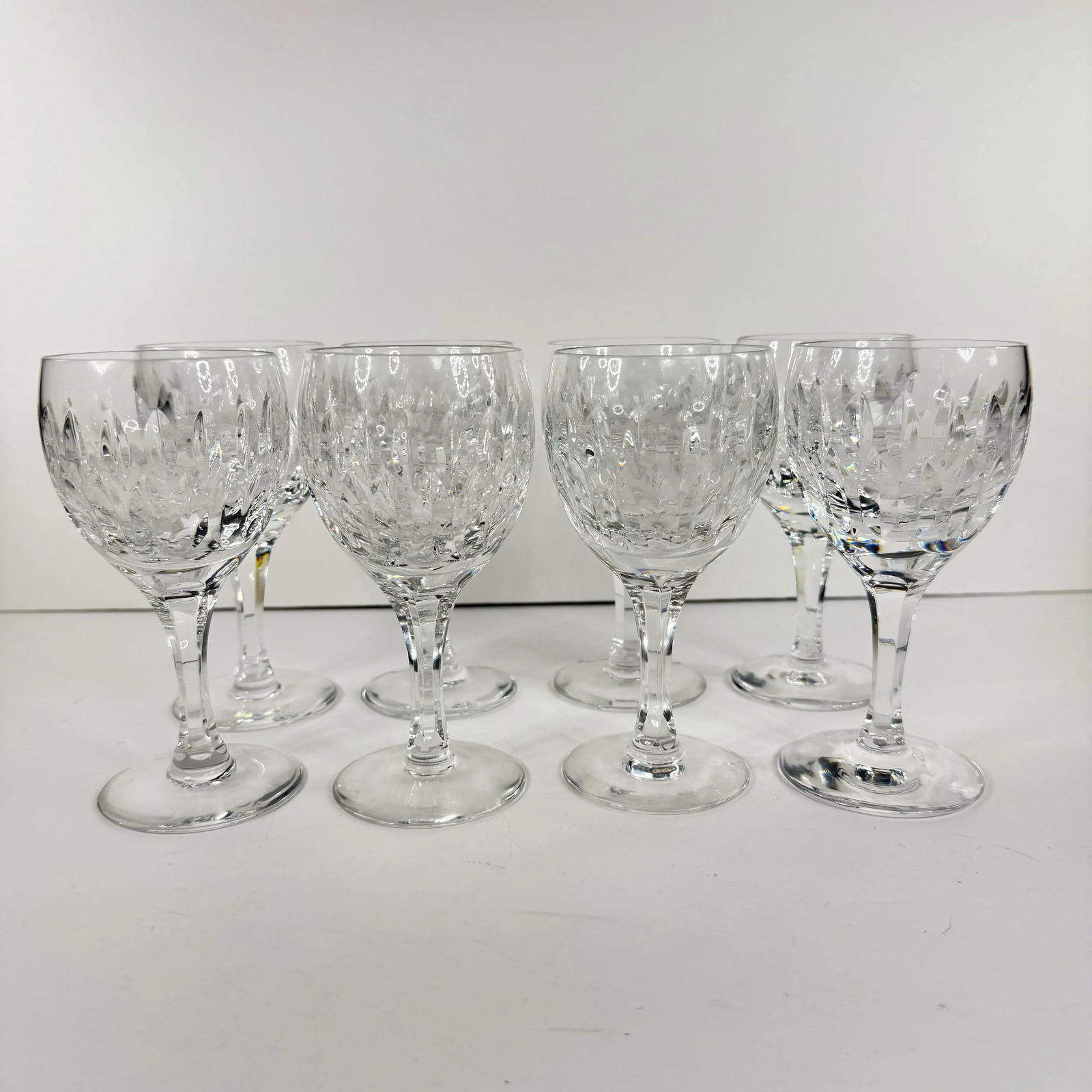 Vintage Atlantis Cut Crystal Wine Glasses - Set of 8 - 2