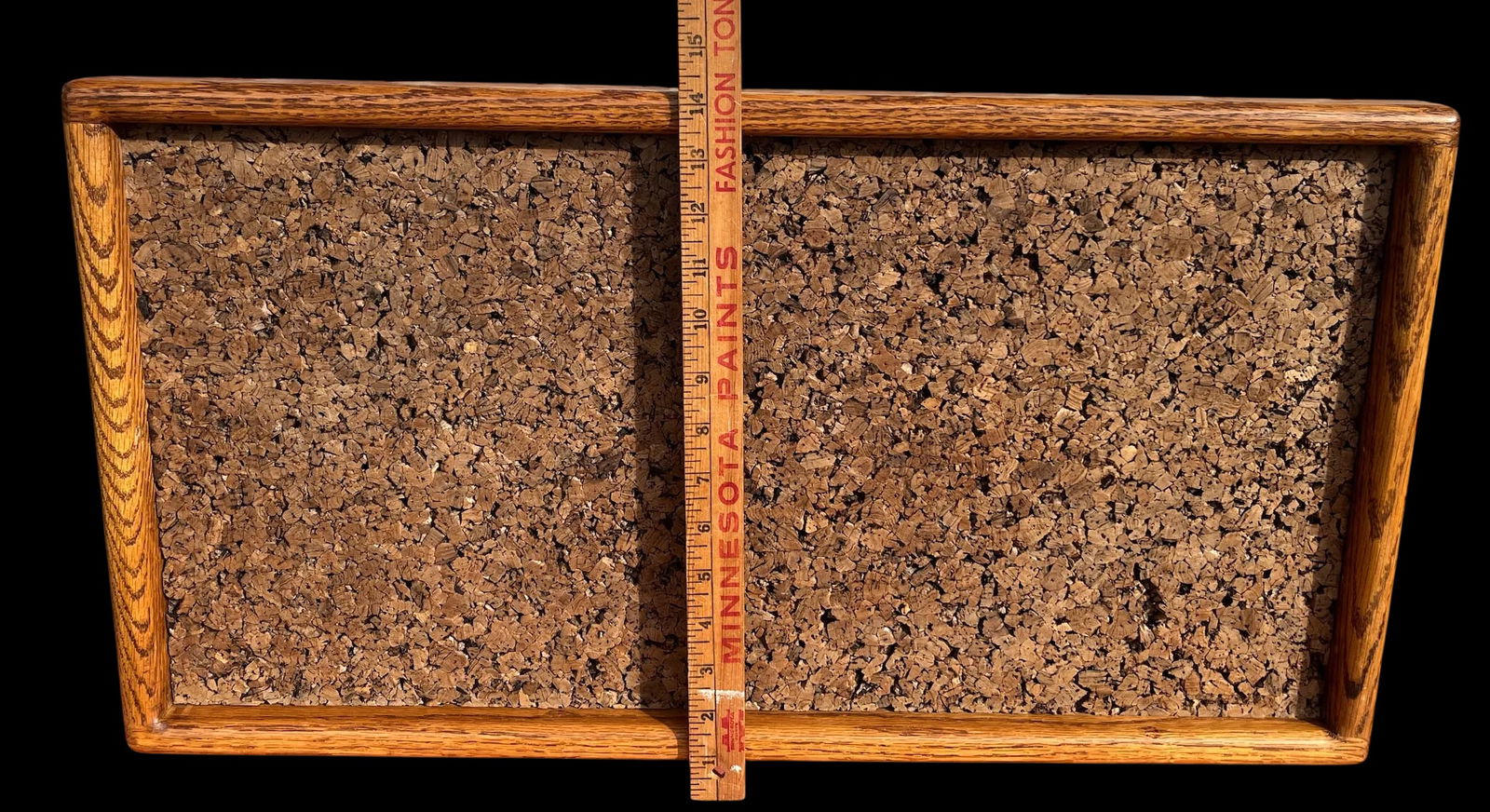 Vintage 1970s Framed Cork Bulletin Board – Solid Oak Frame Vintage Office or Workshop - 5