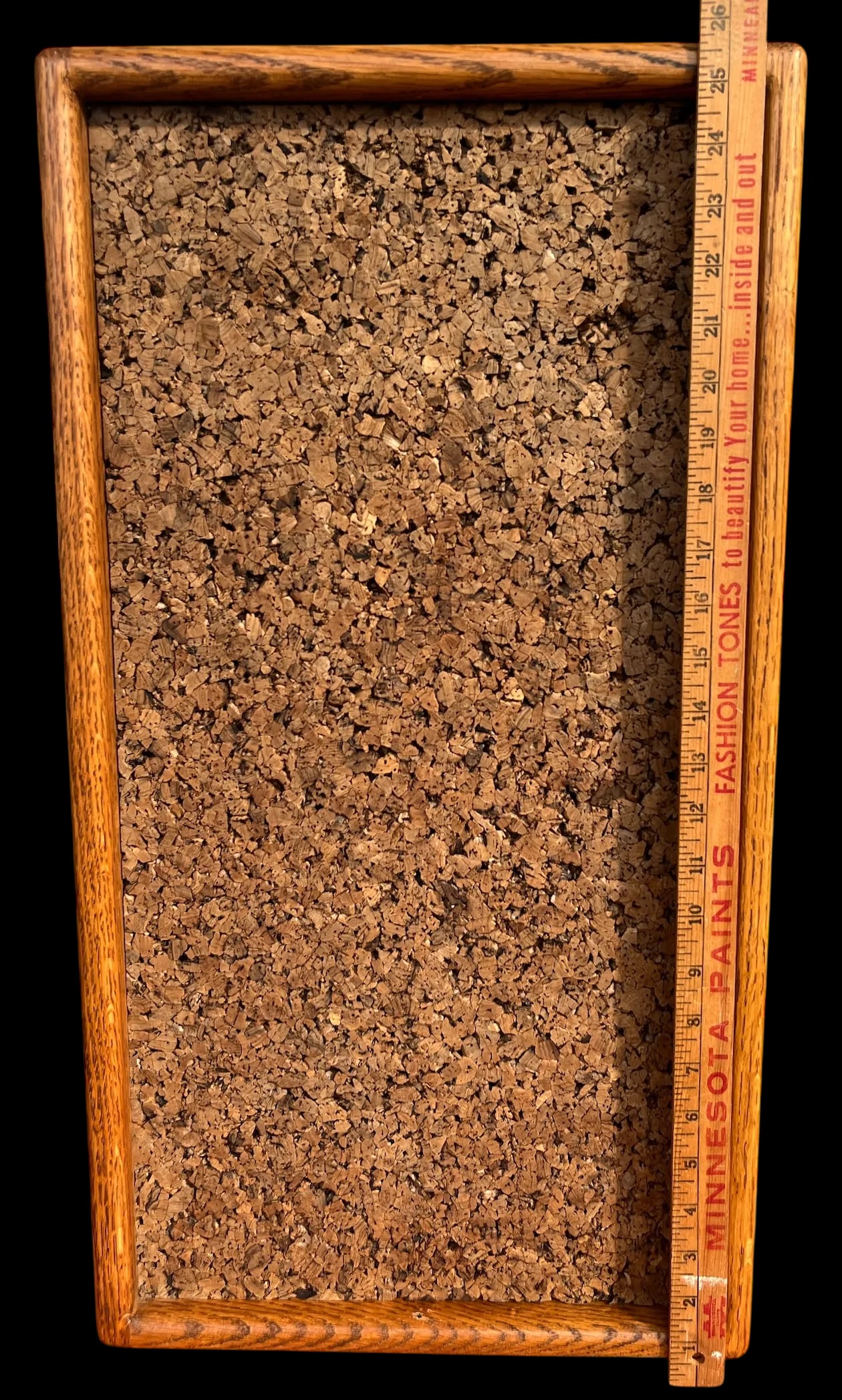 Vintage 1970s Framed Cork Bulletin Board – Solid Oak Frame Vintage Office or Workshop - 6