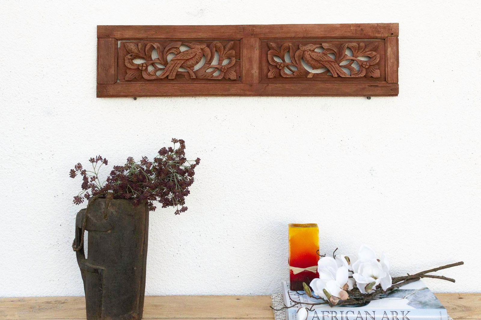 Small Pair of Birds Oriental Carving - 6