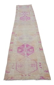 Distressed Turkish Kurdish Herki Runner 2'5" X 13'1"