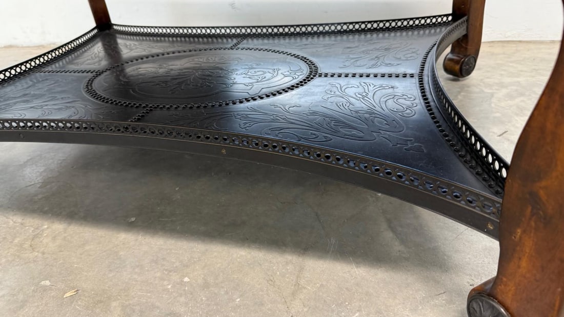 Theodore Alexander Louis XIII Style Etched Brass Tray Top Coffee Table - 8