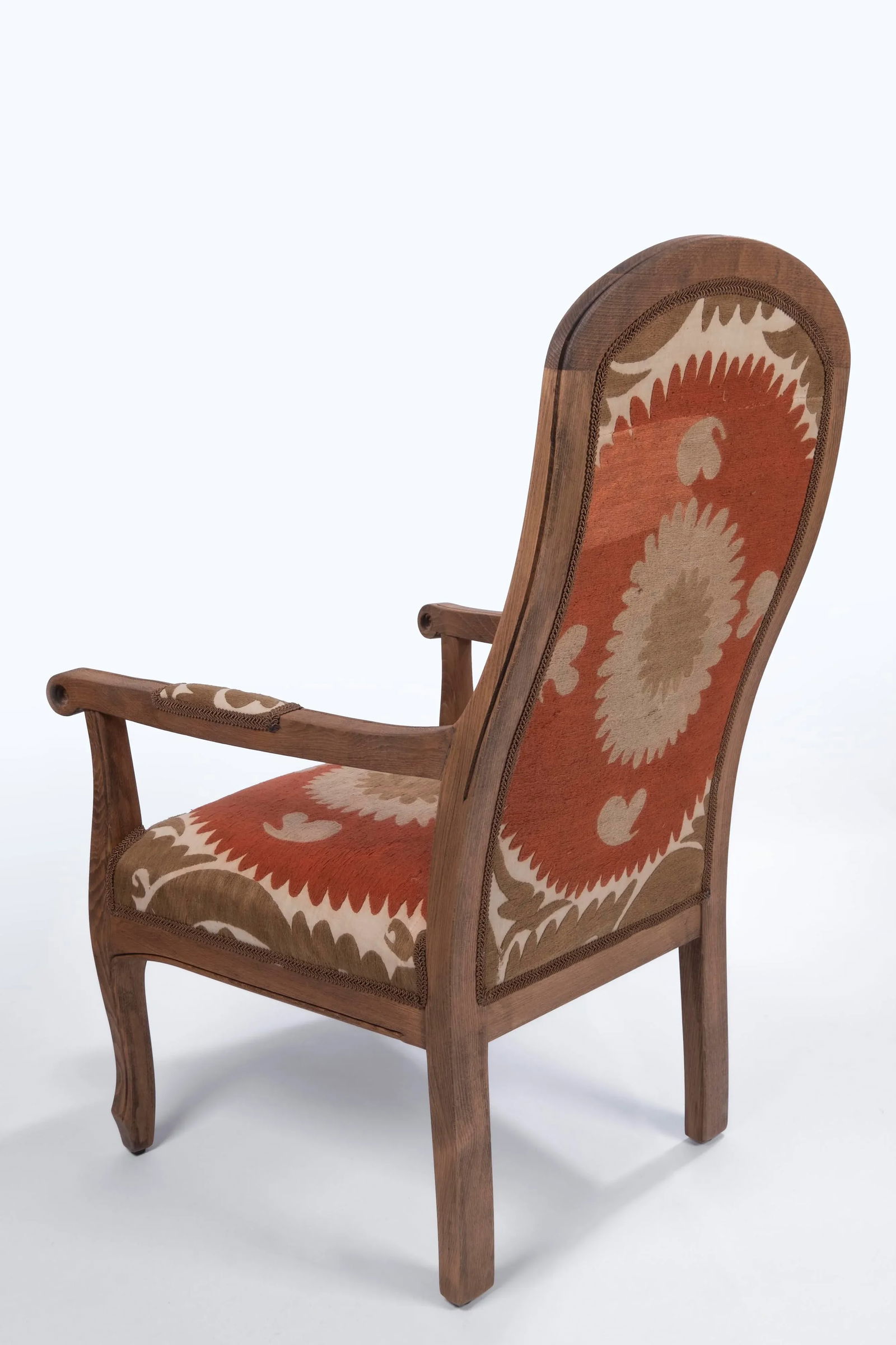 Boho Chic Suzani Embroidered Bergere Chair - 3