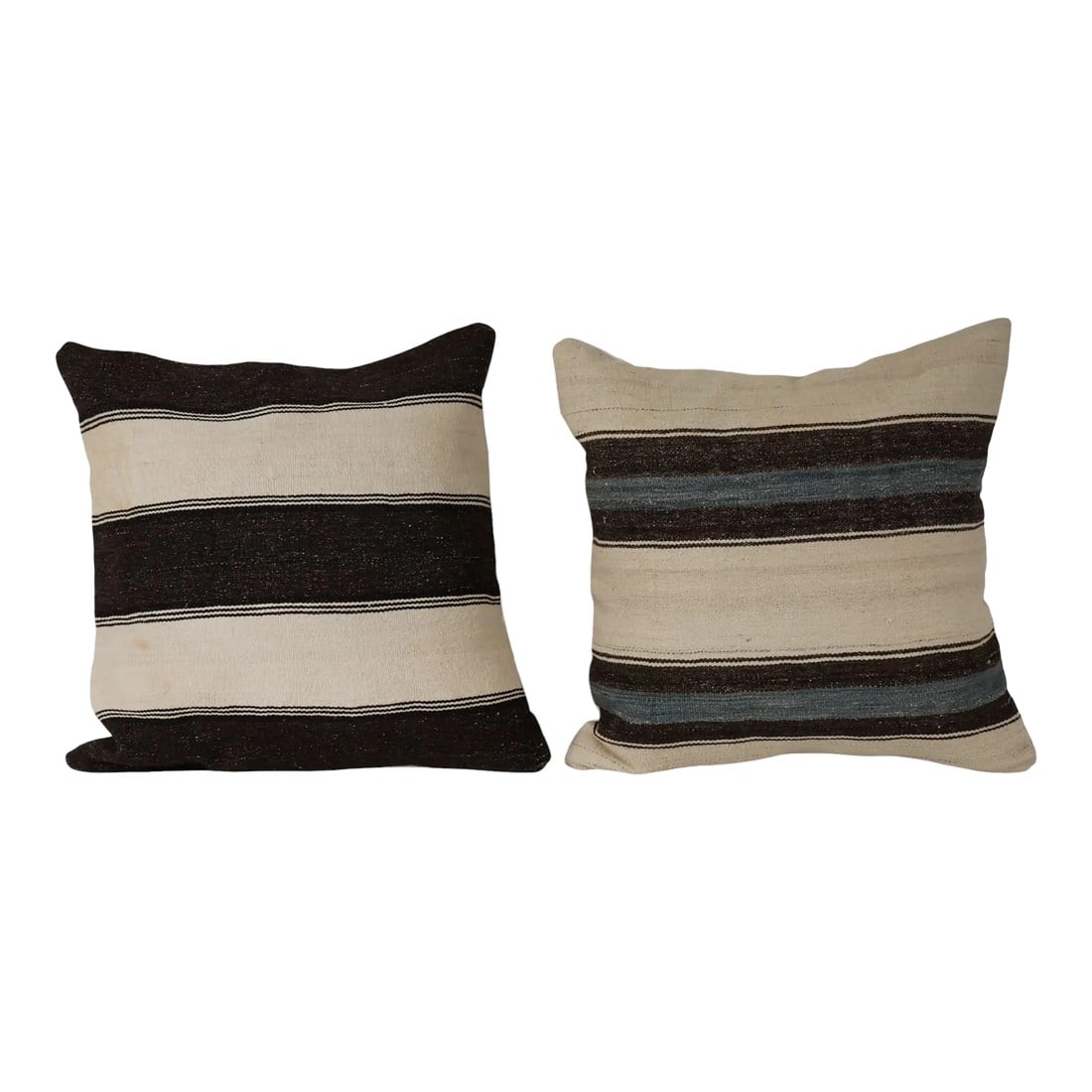 Turkish Hemp Kilim Pillow Cover - A Pair: Turkish Hemp Kilim Pillow Cover - A Pair Elevate your home decor with these exquisite 24" x 24" pillow covers crafted from authentic vintage Turkish rugs, handwoven in the 1960s. The rich and