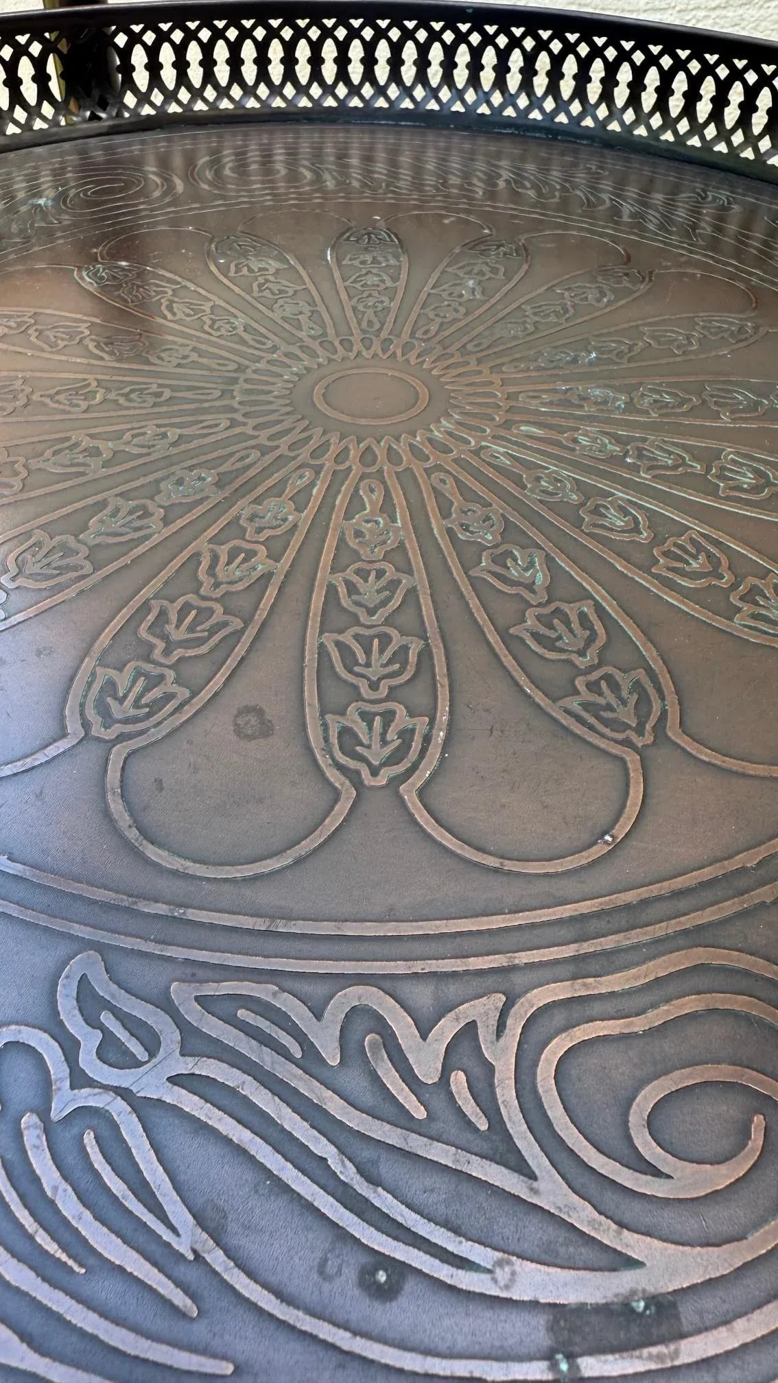 Original Regency Verdigris Brass Two-Tier Butler's Tray – Theodore Alexander India by Sita - 6