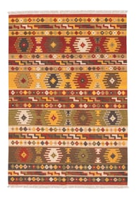Colorful Modern Geometric Kilim Wool Rug