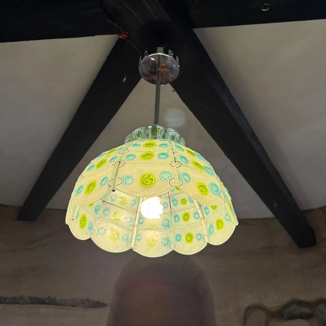 Feliper Delfinger Feders Hand Blown Glass Pendant Mid-Century Mexican Modern - 2