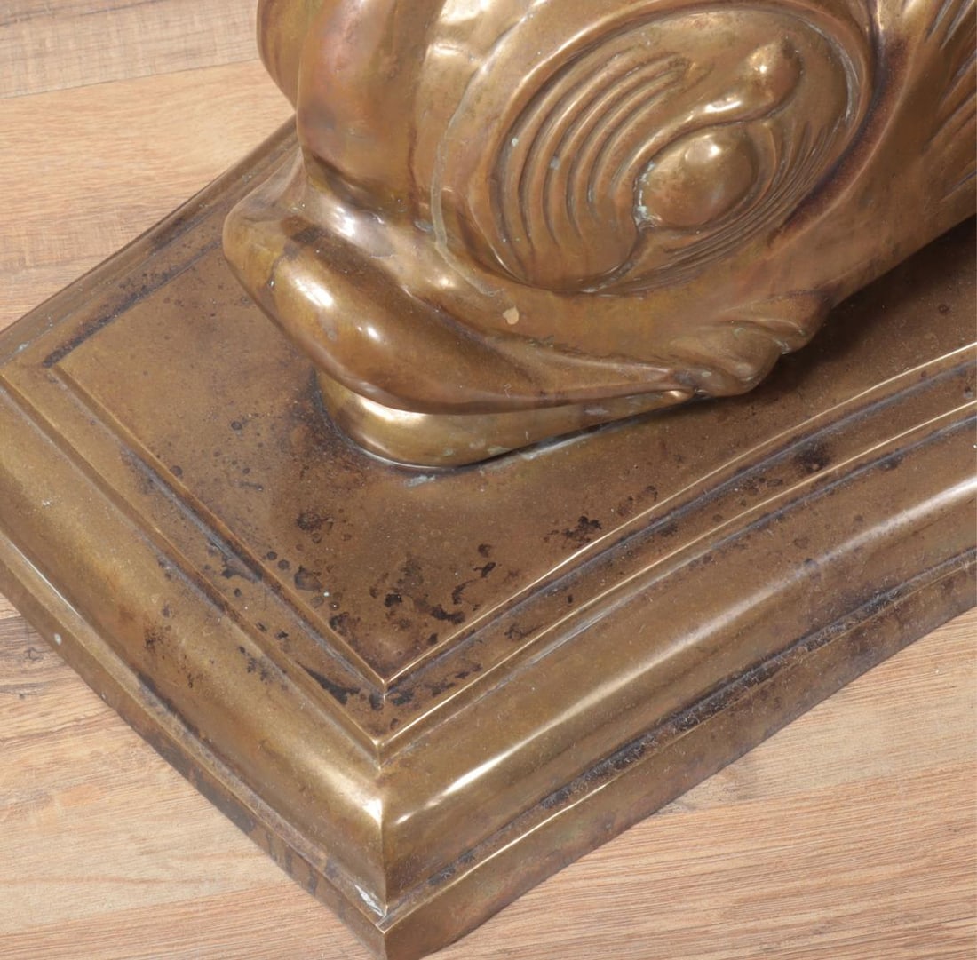 Round Glass Top Dining Table With a Three Dolphins Solid Brass Base. Mid Century Modern Meets - 7