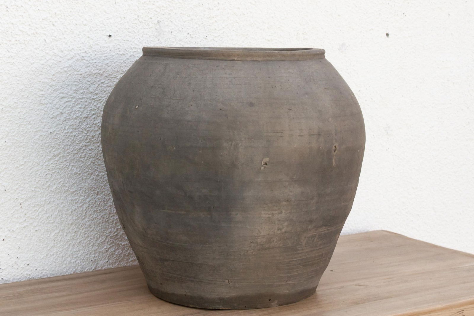 Large Vintage Timeworn Clay Vase - 3
