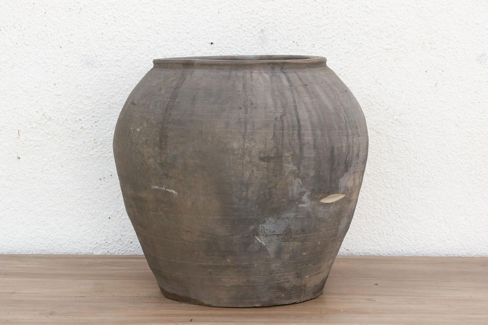 Large Vintage Timeworn Clay Vase - 6