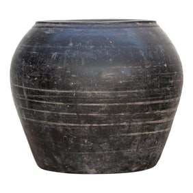 Blackened Earth Clay Urn