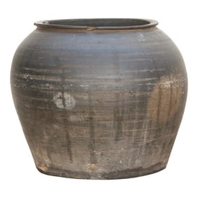 Large Vintage Timeworn Clay Vessel