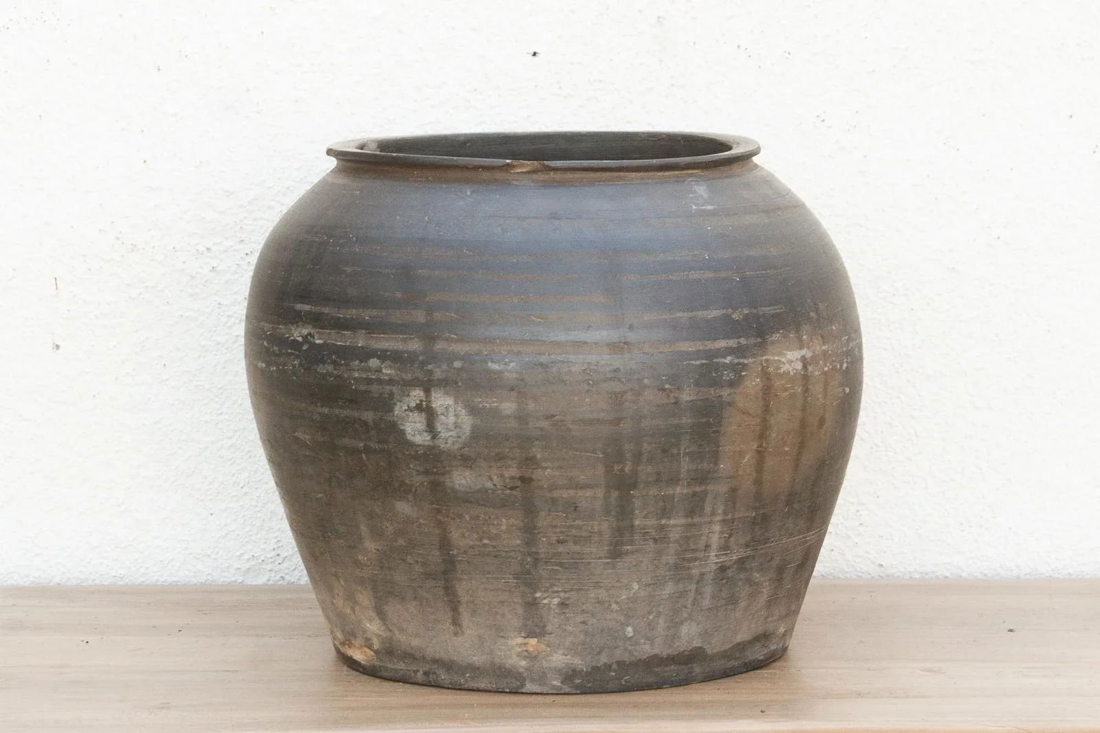 Large Vintage Timeworn Clay Vessel - 5