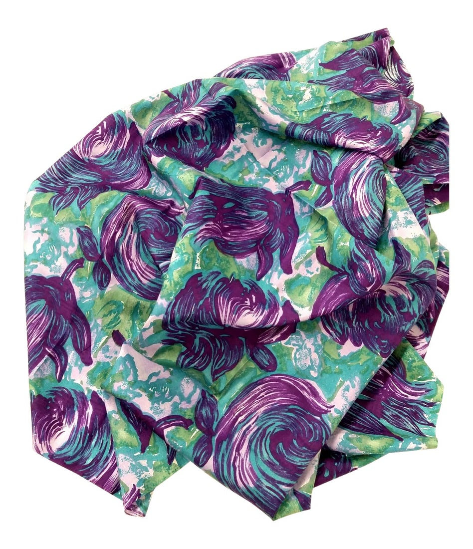 Pure Silk Shantung Printed Purple Flowered Fabric: Beautiful Silk Fabric perfect to make pillows, cushions, or anything else which lends itself to rich vibrant colors. Silk is one of the strongest materials in the world. Especially Silk Shantung which