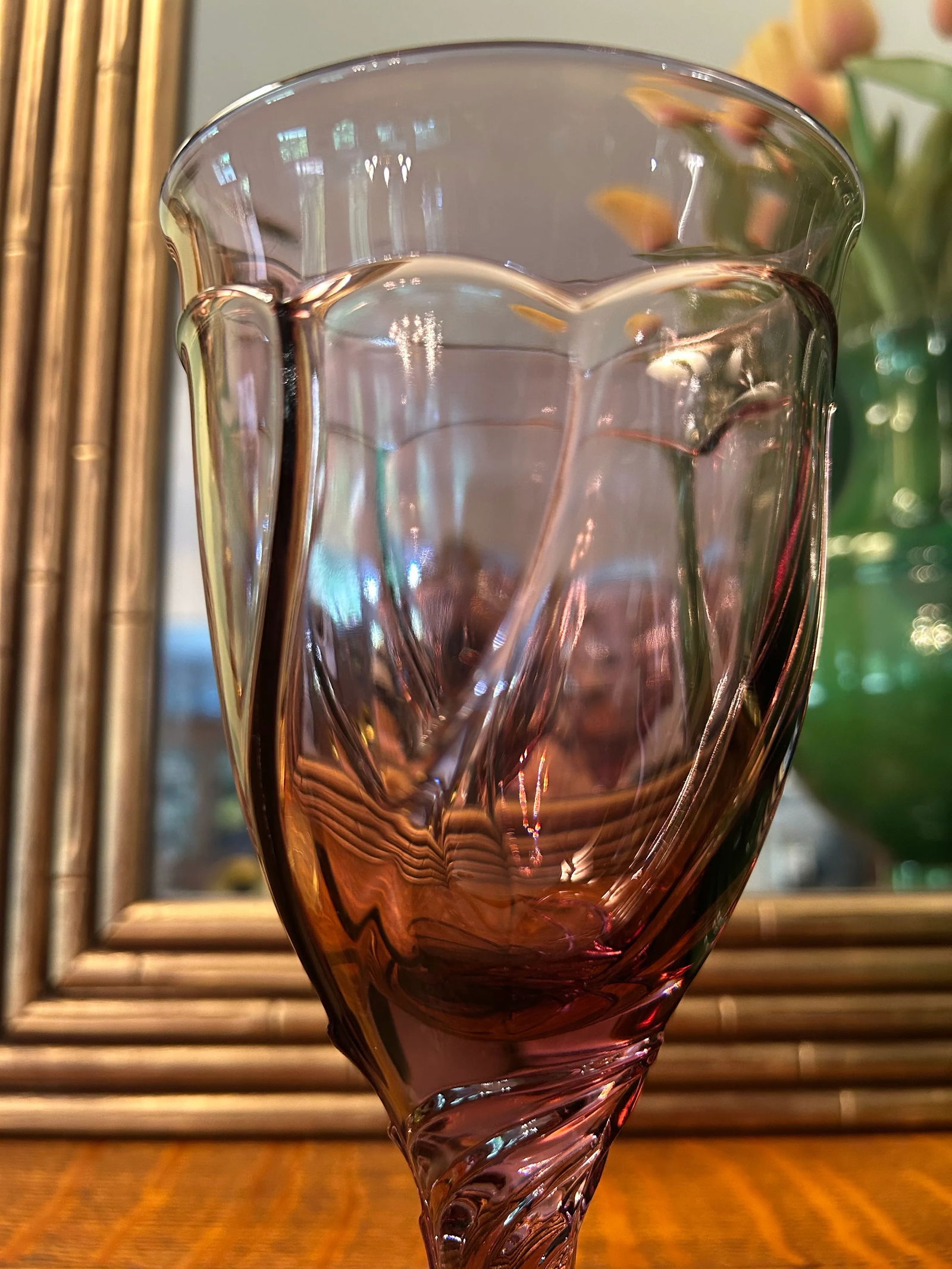 Late 20th Century Noritake "Sweet Swirl" Cranberry Glassware - A Set of 24 - 7