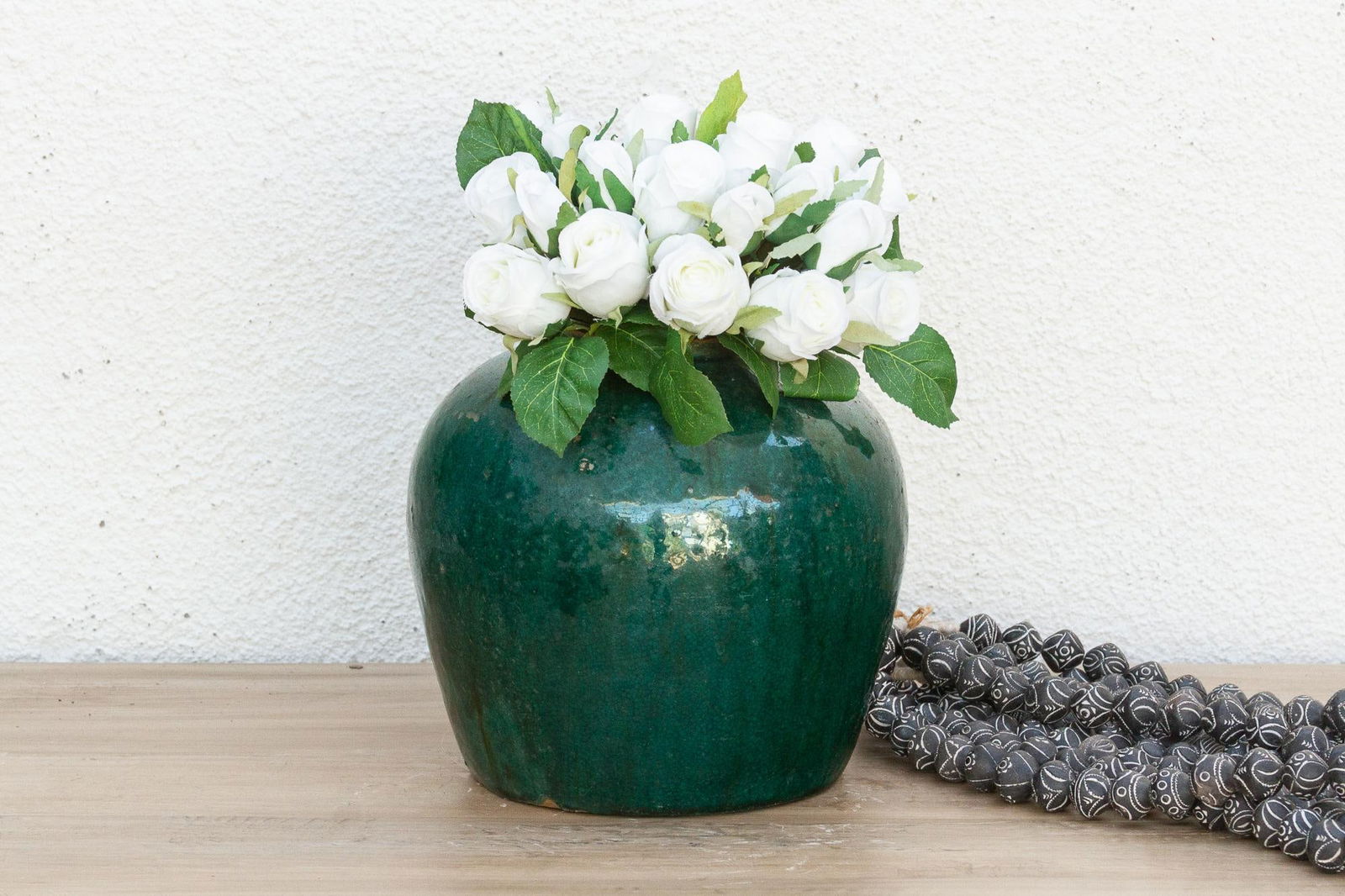 Lush Fern Glazed Asian Vase - 8