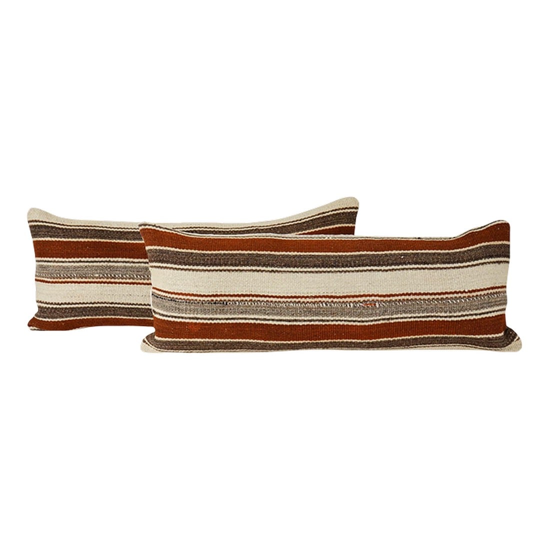 Turkish Kilim Pillow Cover - Set of 2: Handmade Turkish Rug Pillow Covers "• Vintage Rug Decor Elevate your home decor with these exquisite 16" x 40" pillow covers crafted from authentic vintage Turkish rugs, handwoven in the