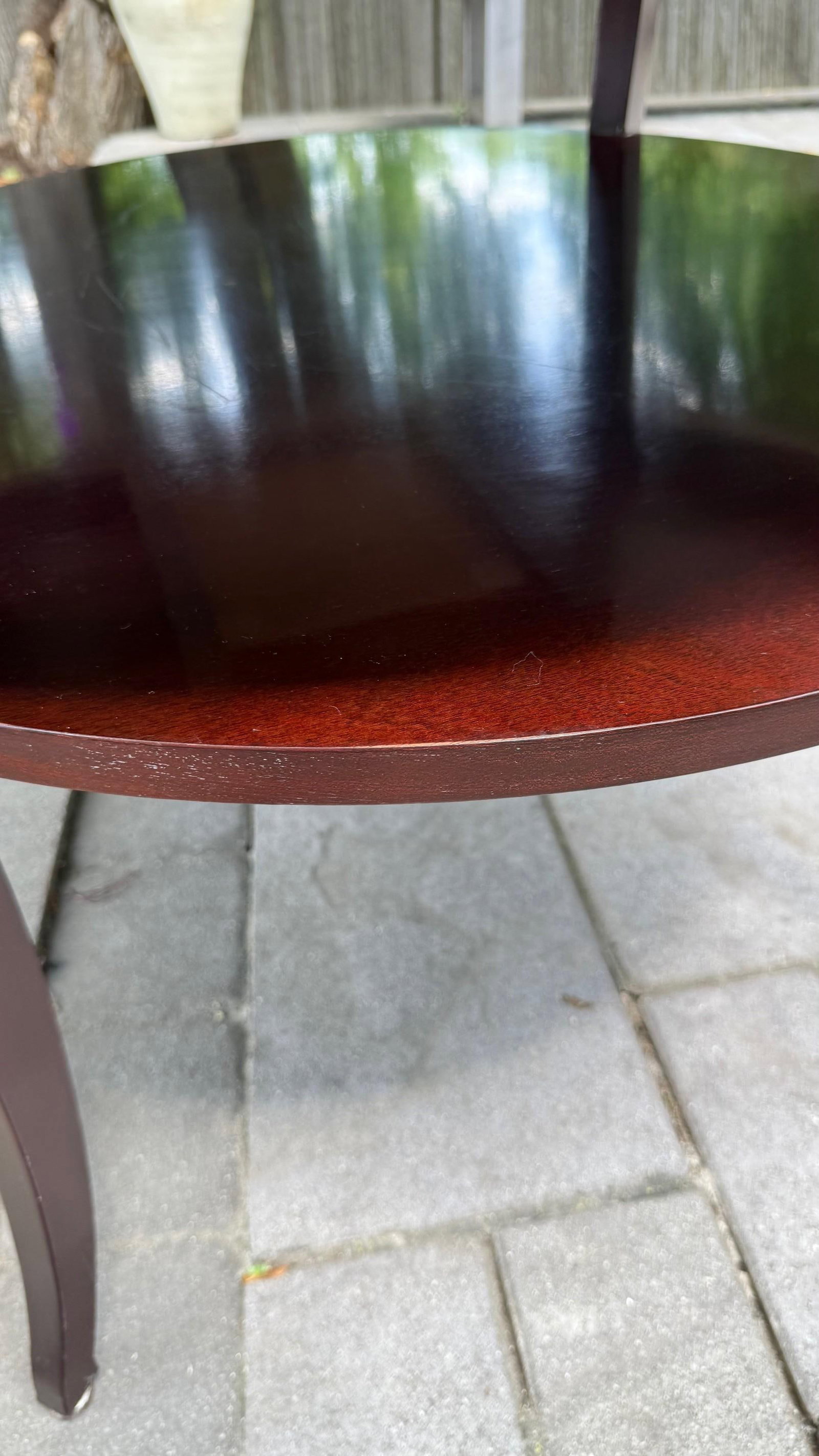 Barbara Barry for Baker Fluted Edge Mahogany Round Entry Table - 10