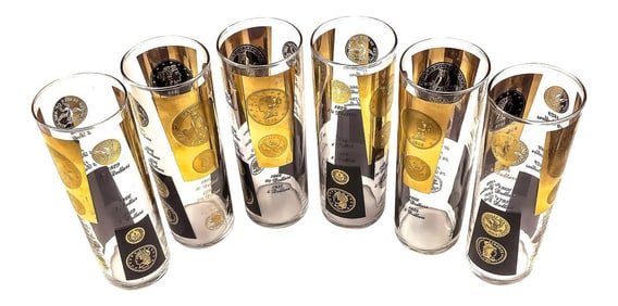 Tall Hollywood San Francisco Cocktail Glasses Set of 6