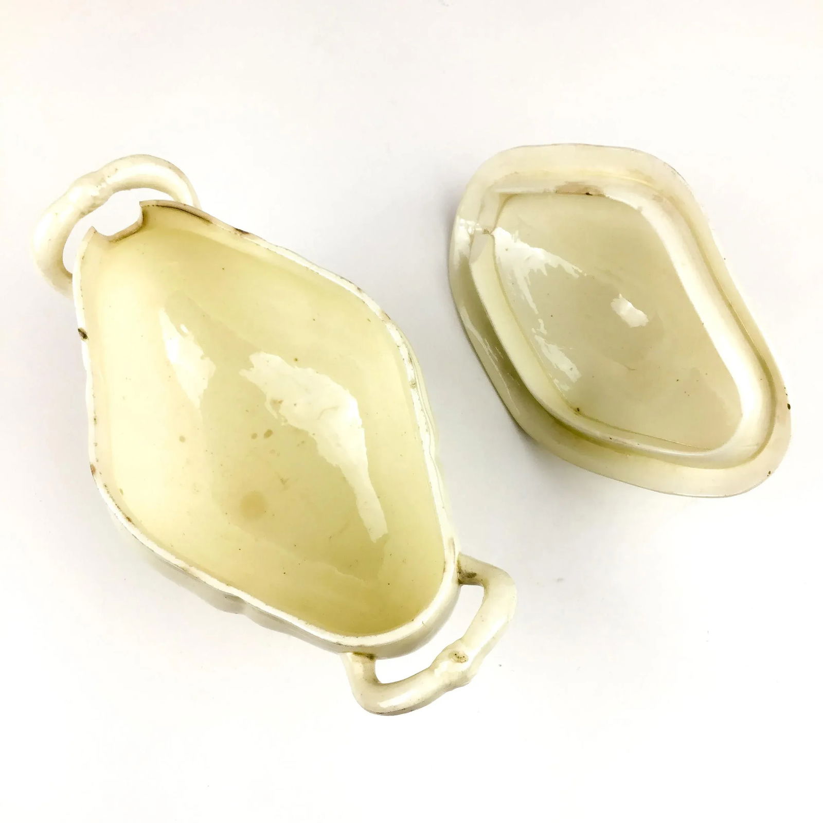 Vintage Victorian 3 Piece Porcelain Gravy Boat Set - 9