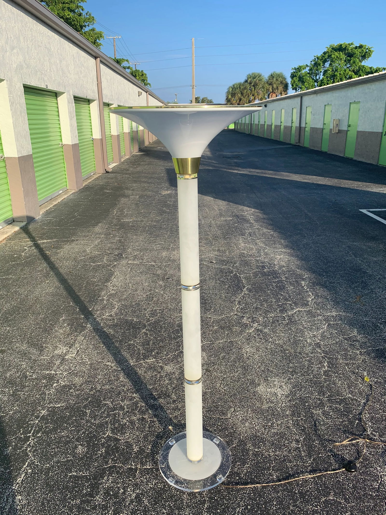 Frosted Lucite Torchiere Floor Lamp - 2