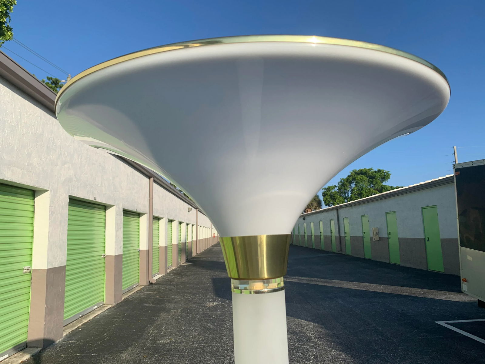 Frosted Lucite Torchiere Floor Lamp - 3