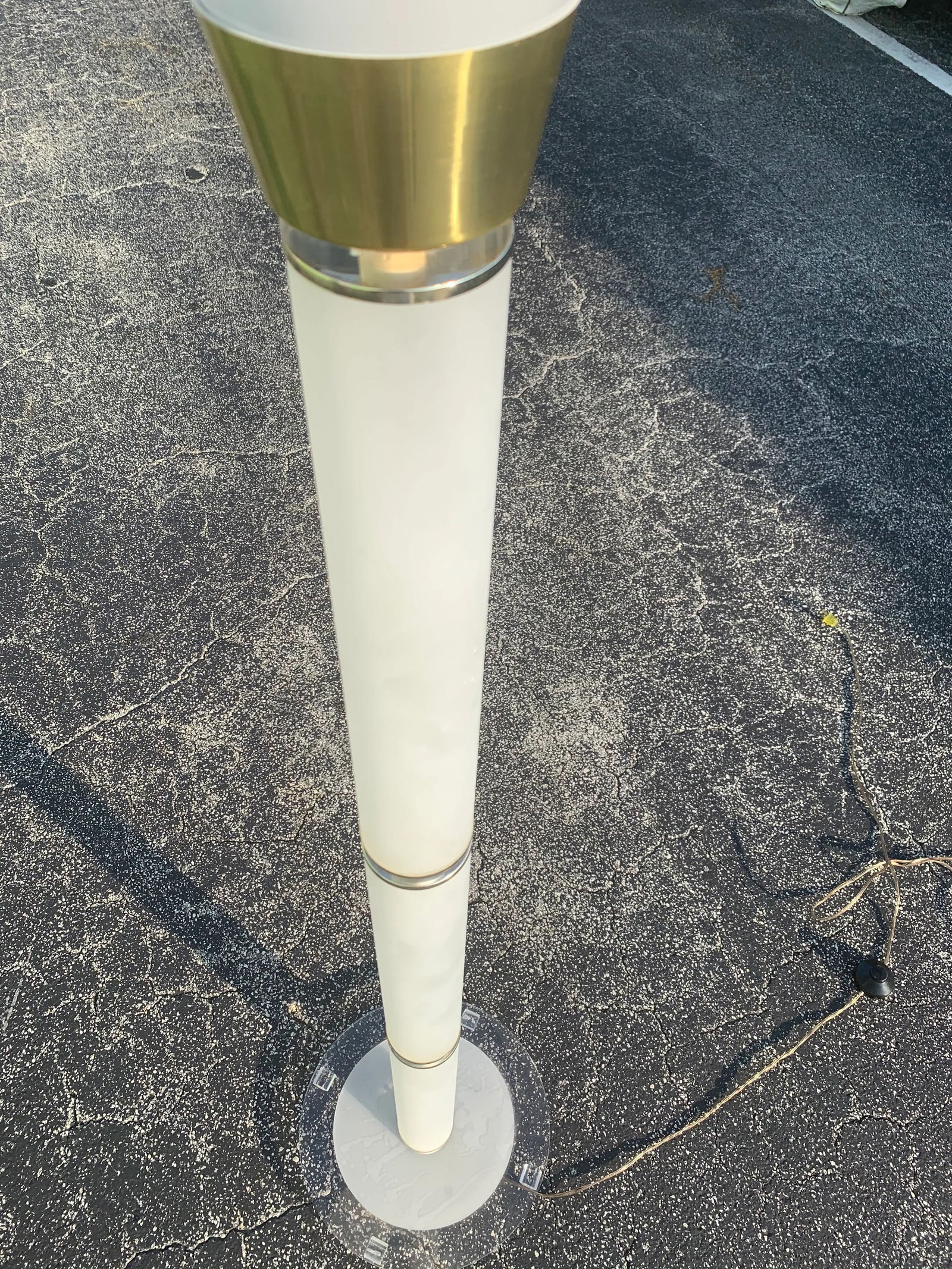 Frosted Lucite Torchiere Floor Lamp - 5