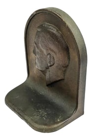 Vintage Cast Iron Bronze Plated Bookend Dwight D Eisenhower