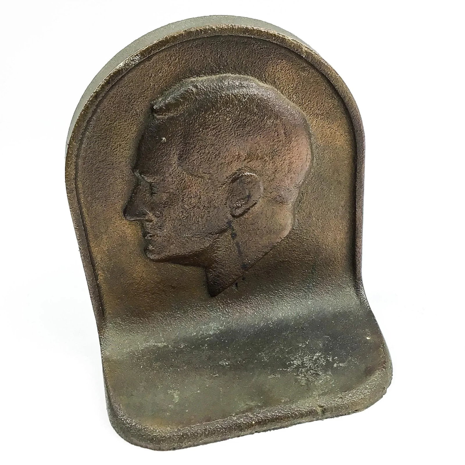 Vintage Cast Iron Bronze Plated Bookend Dwight D Eisenhower - 3