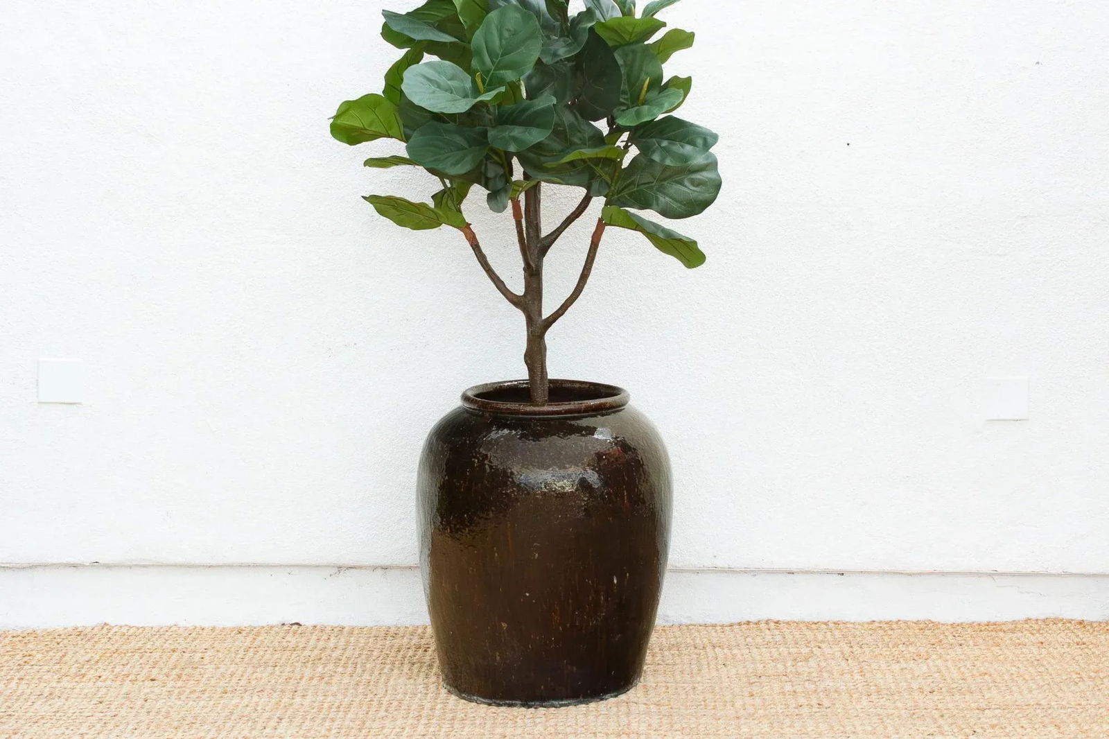 Antique Asian Martaban Planter With Cacao Brown Patina - 7