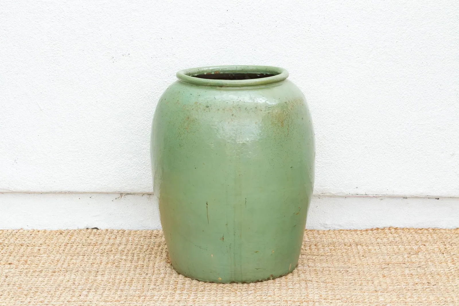 30" Tall Antique Asian Glazed Planter - 3