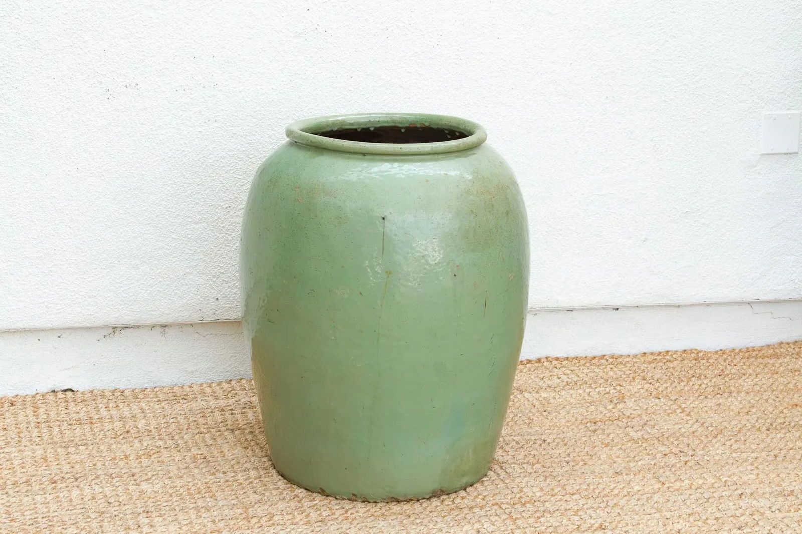 30" Tall Antique Asian Glazed Planter - 5