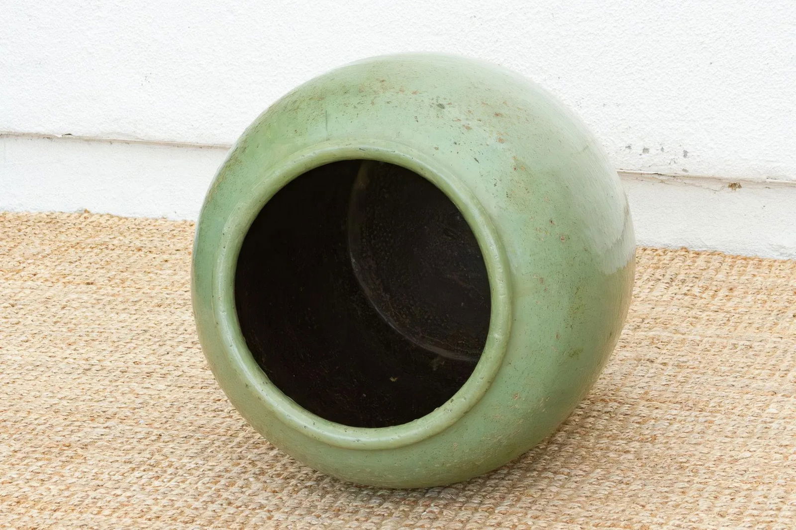 30" Tall Antique Asian Glazed Planter - 6