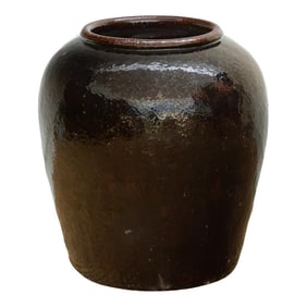 Large Caramel Glaze Martaban Jar