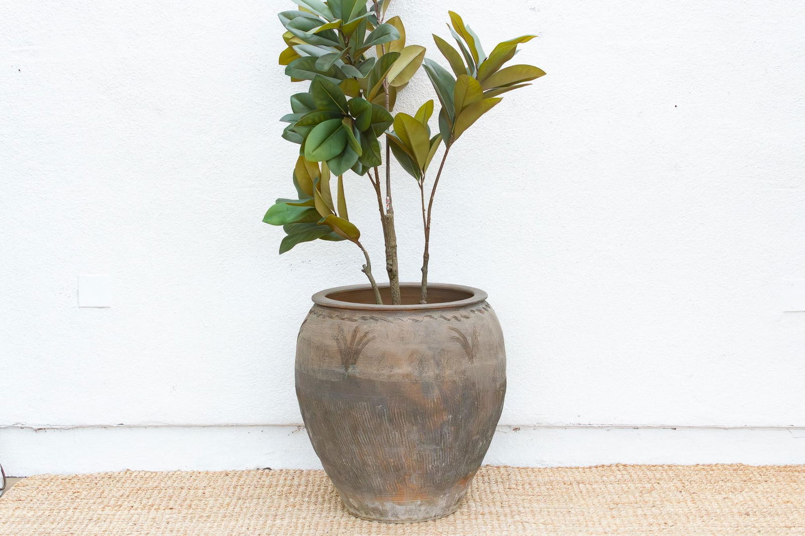 Ranch House, Large Vintage Etched Planter - 2