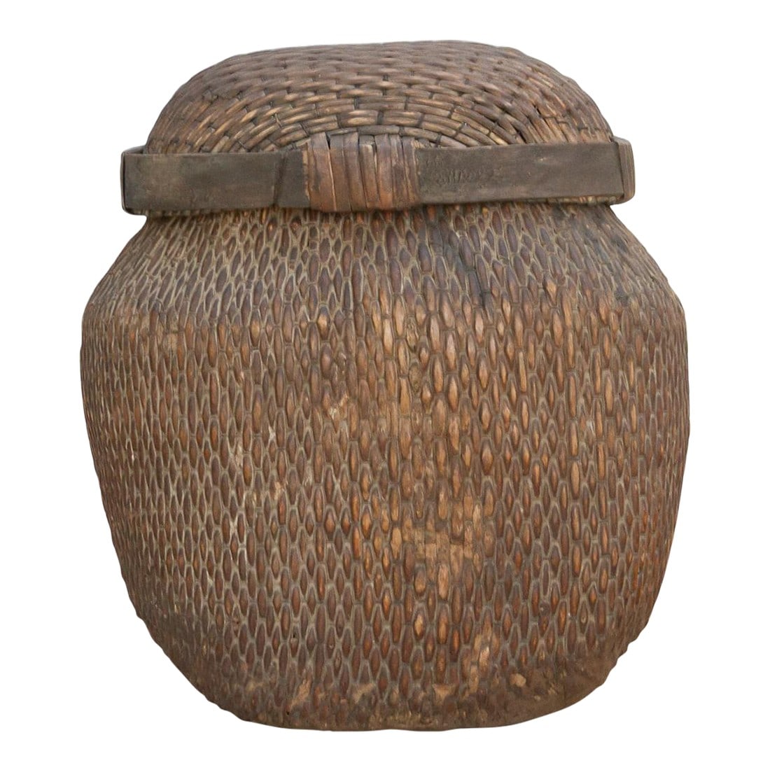 Handwoven Village Lidded Basket (1 of 8)