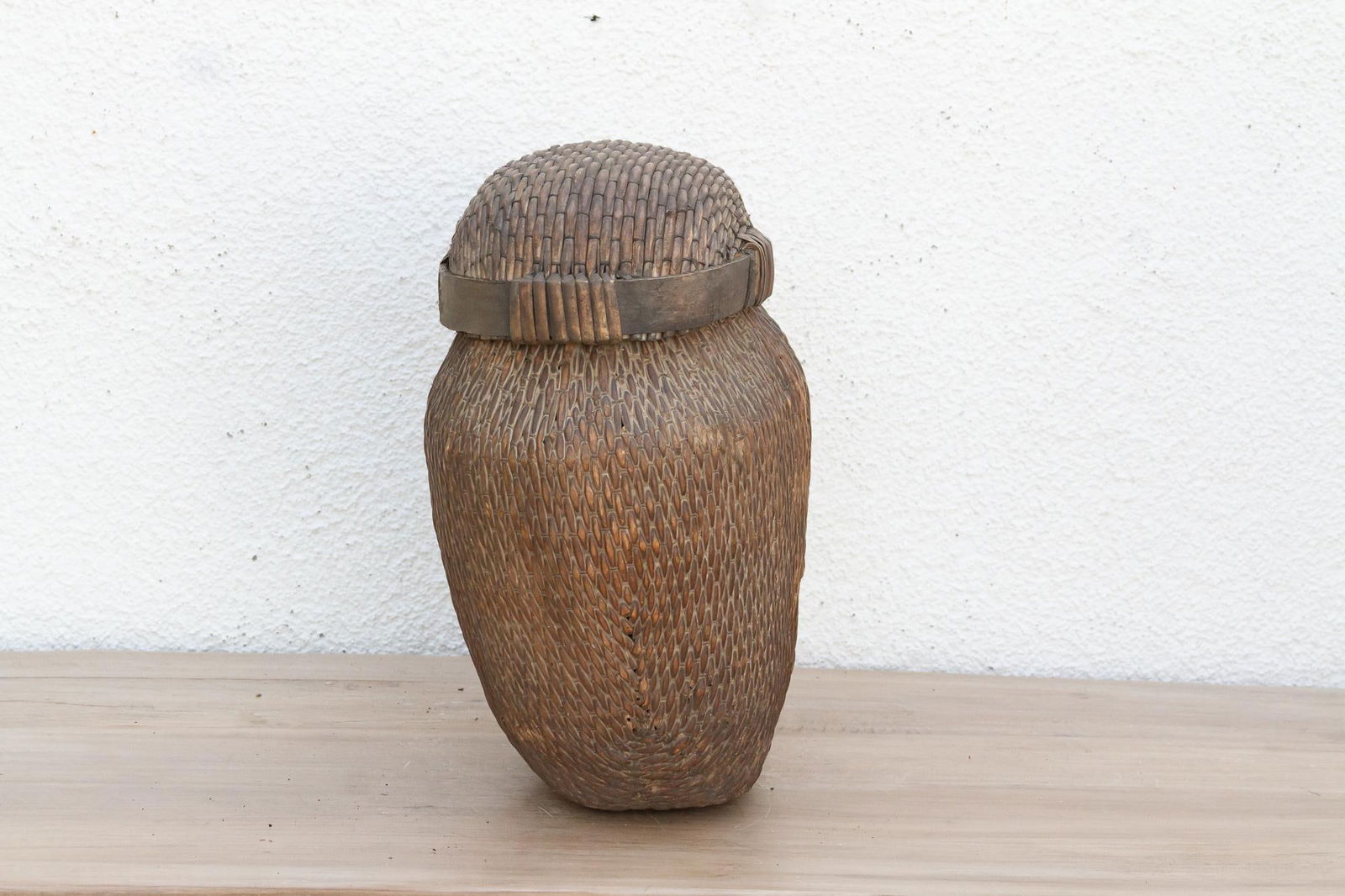 Handwoven Village Lidded Basket - 4