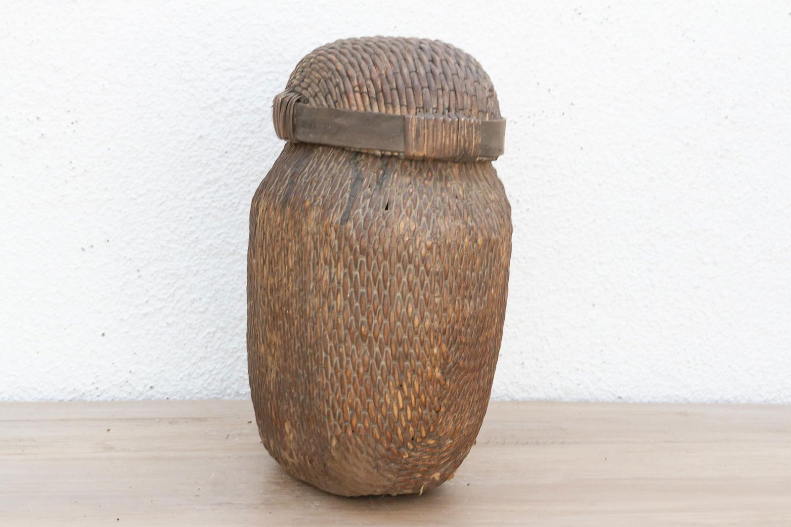 Handwoven Village Lidded Basket - 5