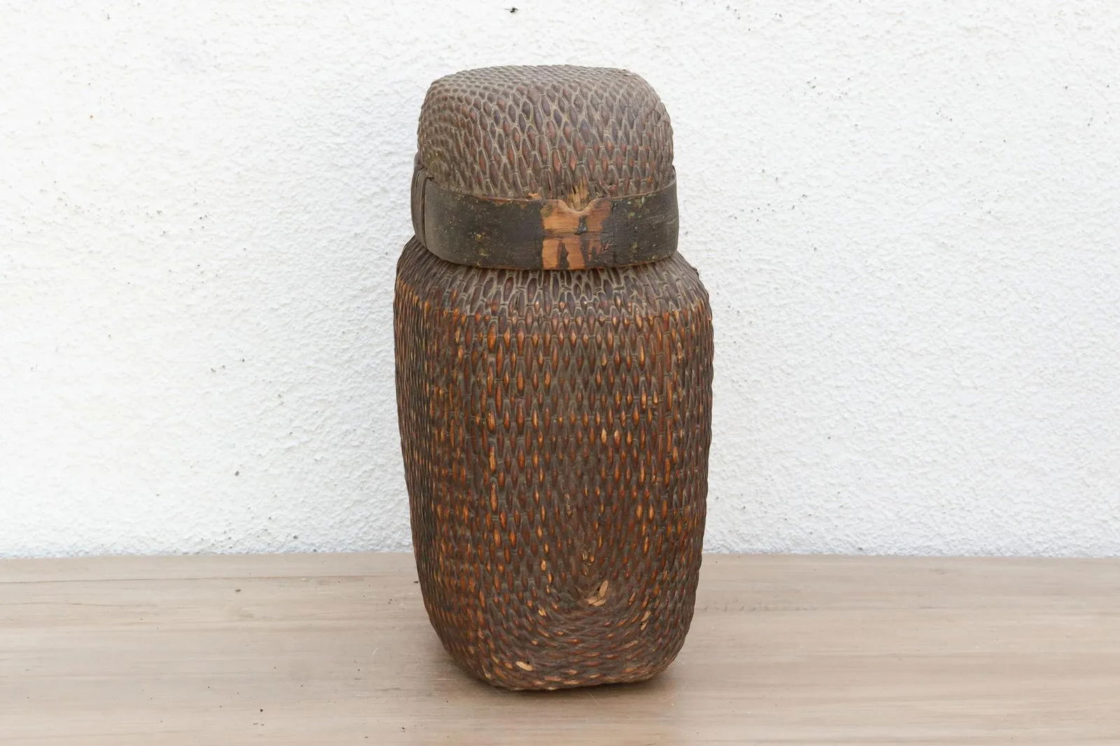 Antique Rustic Charming Woven Basket - 4