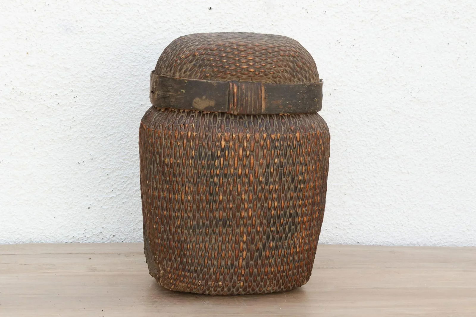 Antique Rustic Charming Woven Basket - 5