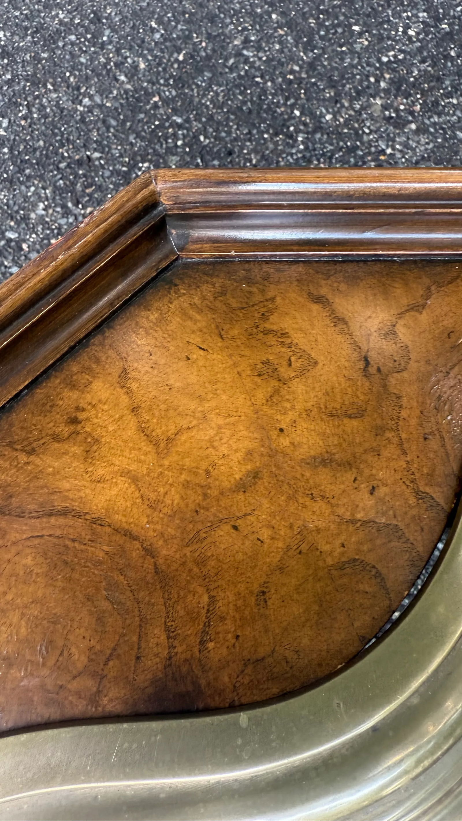 1980s Vintage Chinoiserie Octagonal Glass-Top Coffee Table With Floral Hand-Painting - 4