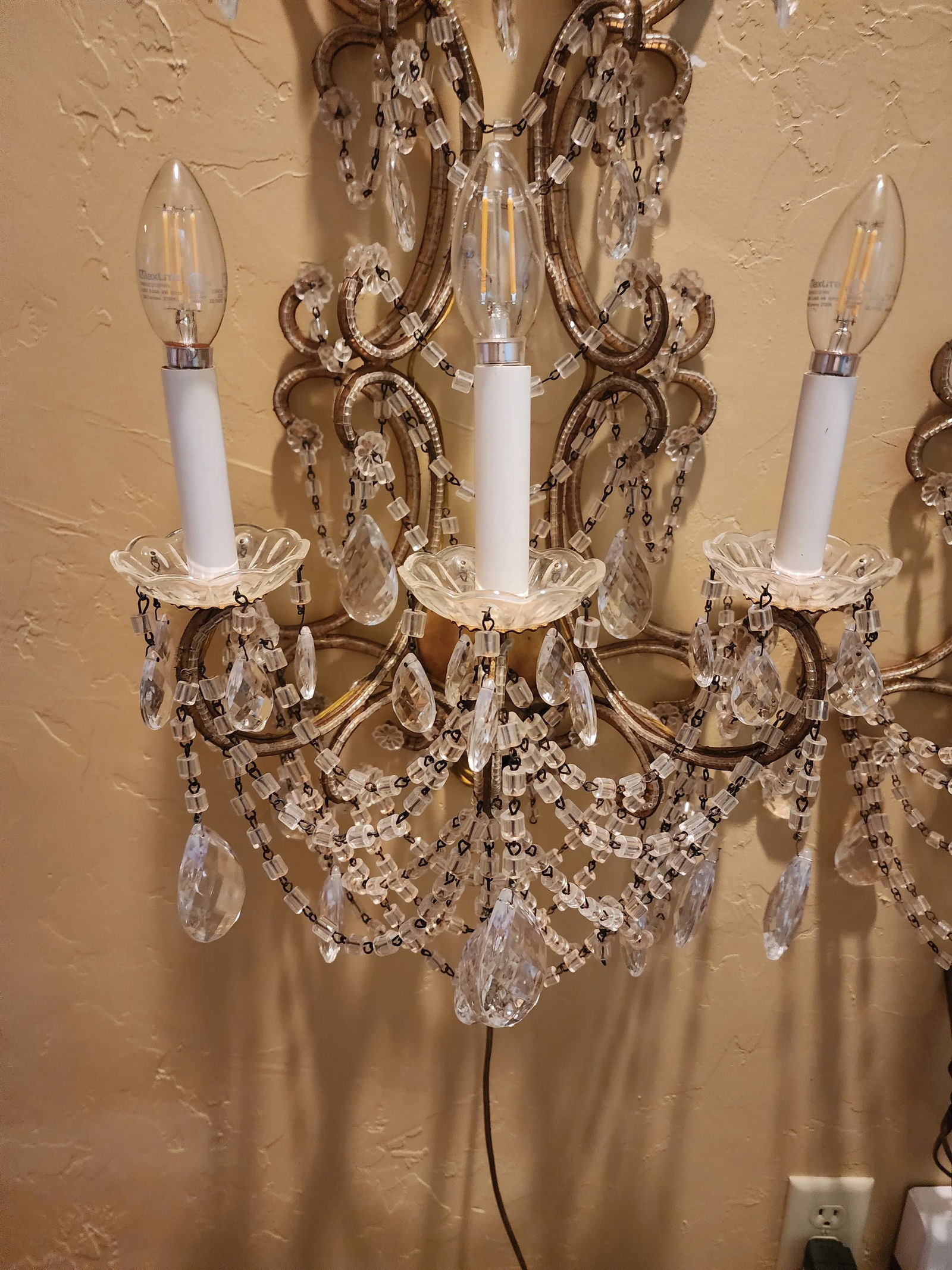 Extra Long Italian Beaded Sconces - 5