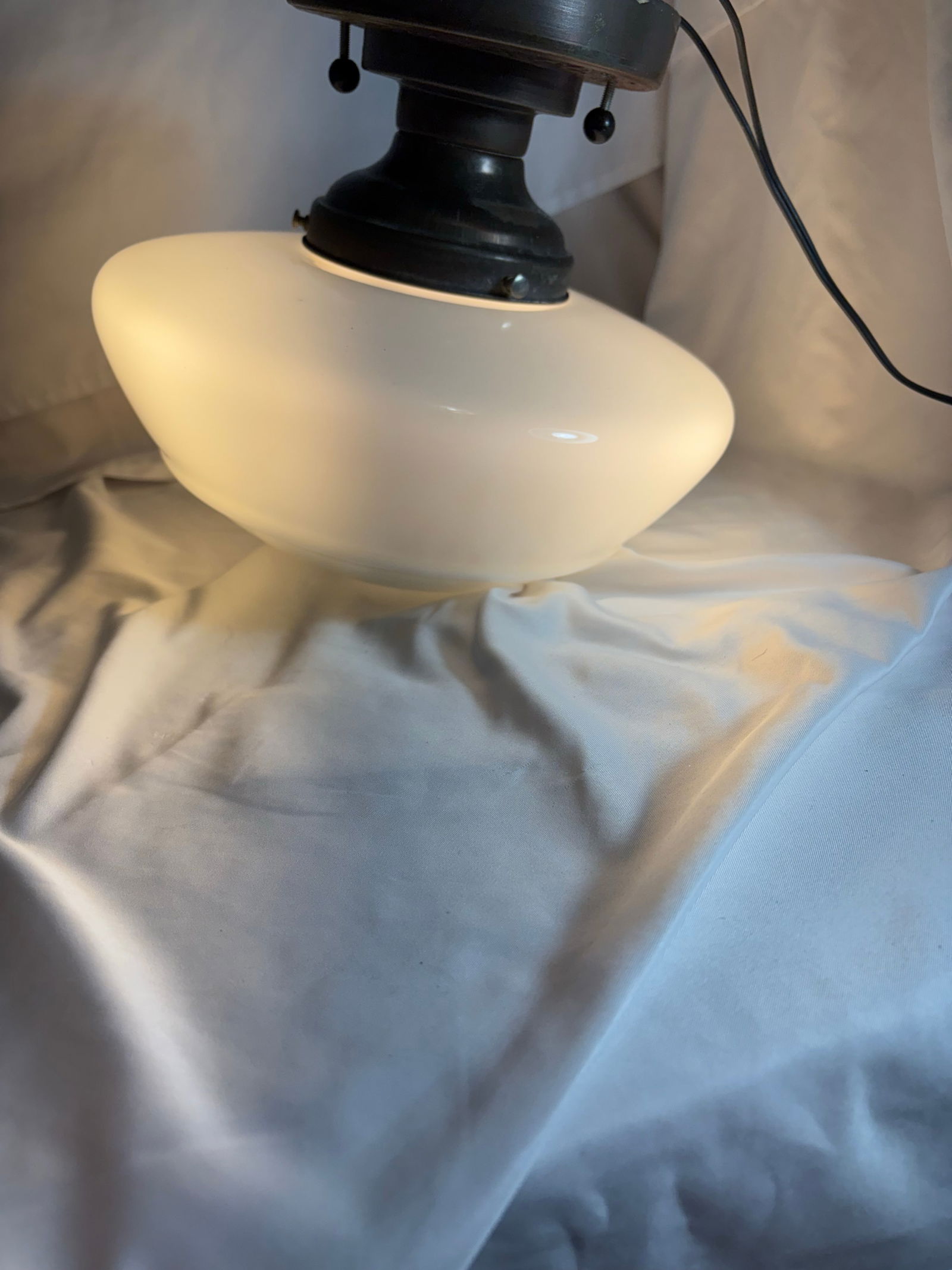 Vintage White Art Deco Ceiling Light - 2