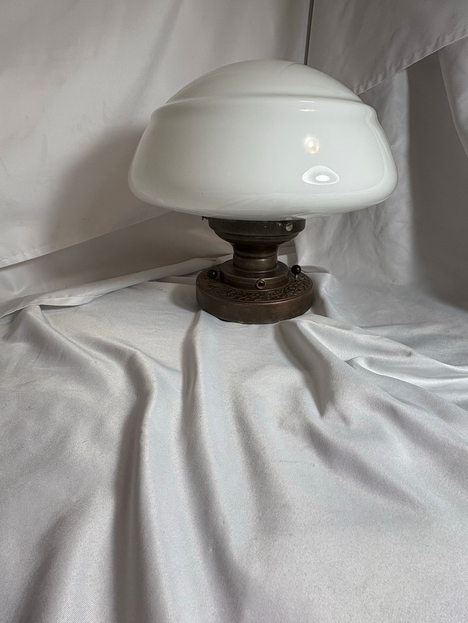 Vintage White Art Deco Ceiling Light - 3