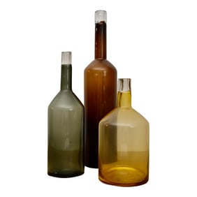 Late 20th Century Decorative Tinted Glass Display Bottles