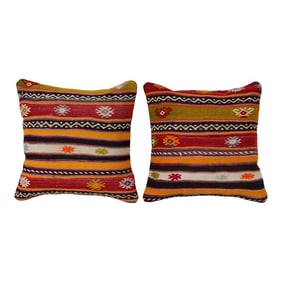 Turkish Kilim Pillow Cover - A Pair