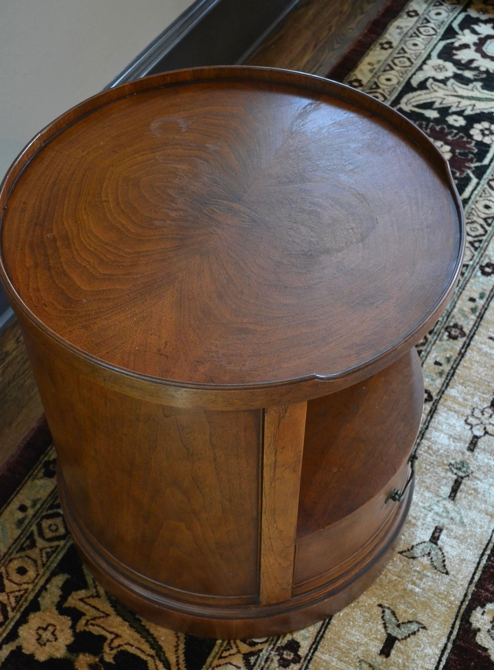 Mid Century Milling Road by Baker Round End Table With Drawer - 4