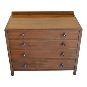 1930's English Art Deco Chest With Wood Chippendale Knobs