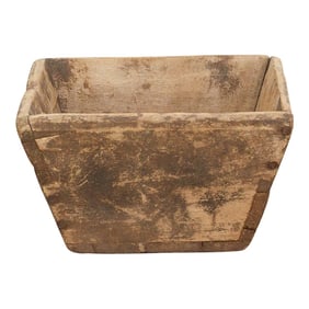 Charming Wood Basket W/Aged Patina