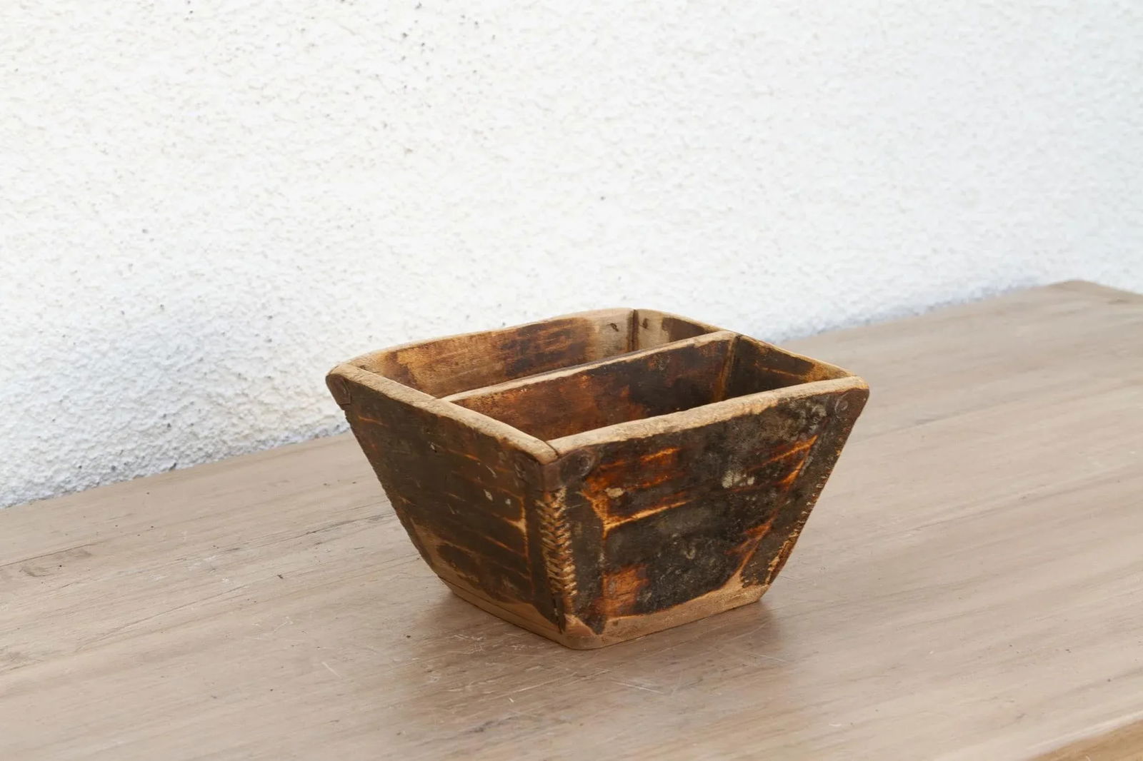 Distressed & Authentic Painted Grain Basket - 3